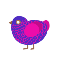 (unnamed), a indigo and fuchsia chicken with a lace pattern