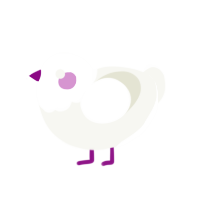 Xxy White, a white chicken with a head pattern