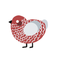 Flowing Vengeance, a red and mist chicken with a lace pattern