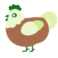 A brown and apple chicken with a head pattern