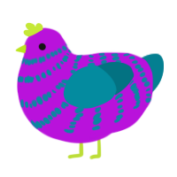 A amethyst and sea chicken with a bar pattern