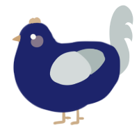 A navy and silver chicken