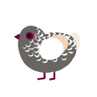 (unnamed), a grey and cream chicken with a half-lace pattern