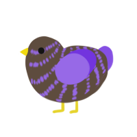 (unnamed), a bark and blurple chicken with a bar pattern
