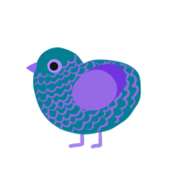 DeepDive, a sea and blurple chicken with a lace pattern