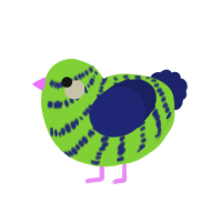 birthday bash 1, a grass and navy chicken with a bar pattern