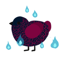 Caradog, a tumblr and maroon chicken with a double-lace pattern