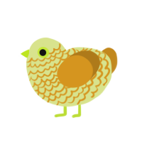 (unnamed), a lemon and ochre chicken with a lace pattern