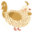 autism, a cream and gold chicken with a lace pattern