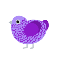 Danse Macabre, a lilac and violet chicken with a lace pattern