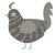 A grey and ash chicken with a bar pattern