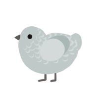 Needle, a silver chicken with a half-lace pattern