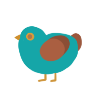 A cerulean and russet chicken