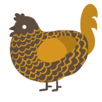 Oleracea, a bark and ochre chicken with a lace pattern