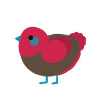 RedWine Truffle Cube, a bark and crimson chicken with a head pattern