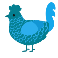 A sea and sky chicken with a lace pattern