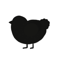 (unnamed), a black chicken with a speckle pattern
