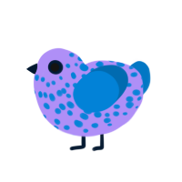 Blupple, a lilac and sapphire chicken with a speckle pattern