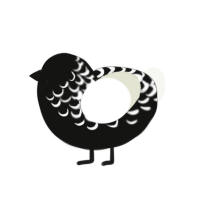 (unnamed), a black and white chicken with a half-lace pattern