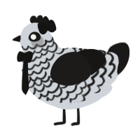 A mist and sable chicken with a lace pattern
