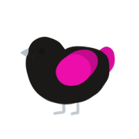(unnamed), a sable and fuchsia chicken