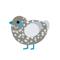 Trespassing, a ash and mist chicken with a speckle pattern