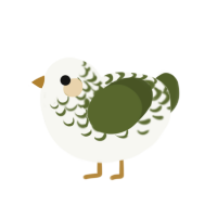 250, a white and olive chicken with a half-lace pattern