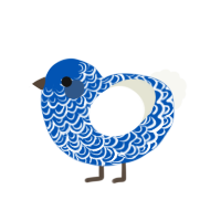 Government, a ultramarine and white chicken with a double-lace pattern