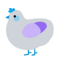 A mist and lilac chicken