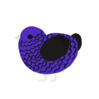 Aiiro, a indigo and sable chicken with a lace pattern