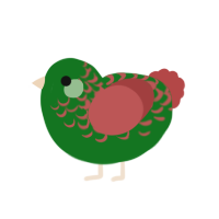 Ugly Sweater, a leaf and red chicken with a half-lace pattern