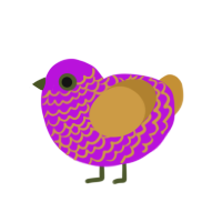 Sam WinCh00kster, a amethyst and gold chicken with a lace pattern