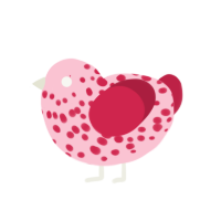 (unnamed), a rose and crimson chicken with a speckle pattern