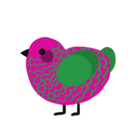 (unnamed), a fuchsia and viridian chicken with a lace pattern