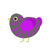 ufs tiger bomb, a grey and amethyst chicken with a bar pattern
