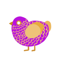 Trick, a amethyst and honey chicken with a lace pattern