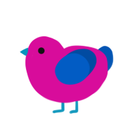 (unnamed), a fuchsia and ultramarine chicken