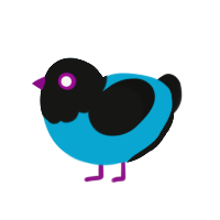 (unnamed), a cerulean and black chicken with a head pattern