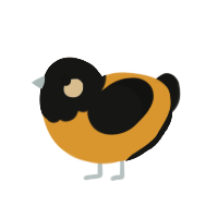 (unnamed), a orange and black chicken with a head pattern