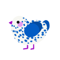 (unnamed), a white and ultramarine chicken with a speckle pattern