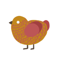 (unnamed), a ochre and red chicken with a lace pattern