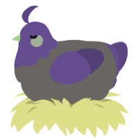 A grey and overcast chicken with a head pattern