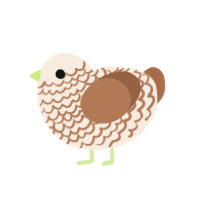 cookie, a cream and brown chicken with a lace pattern