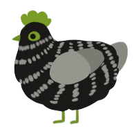 A sable and ash chicken with a bar pattern