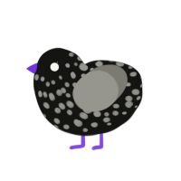 (unnamed), a black and ash chicken with a speckle pattern