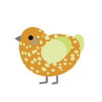 floret, a orange and lemon chicken with a speckle pattern