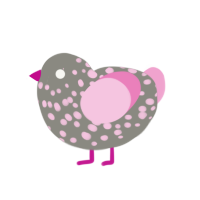 rosemary, a ash and pink chicken with a speckle pattern