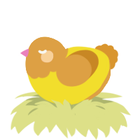 (unnamed), a yellow and orange chicken with a head pattern