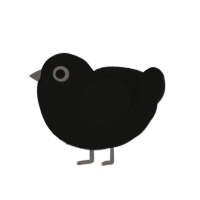 (unnamed), a black chicken with a lace pattern