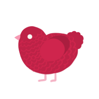 (unnamed), a crimson chicken with a lace pattern